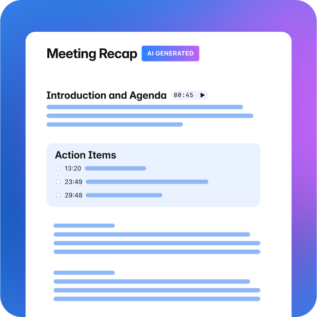 Automated meeting notes and recaps
